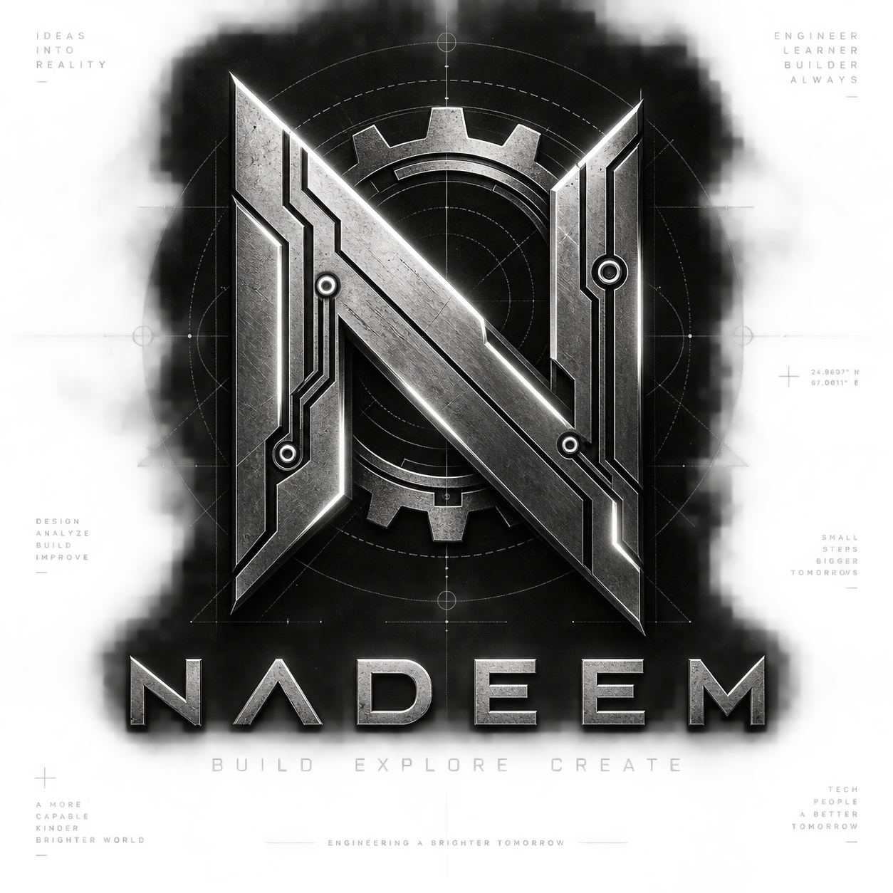 Metallic Nadeem monogram logo